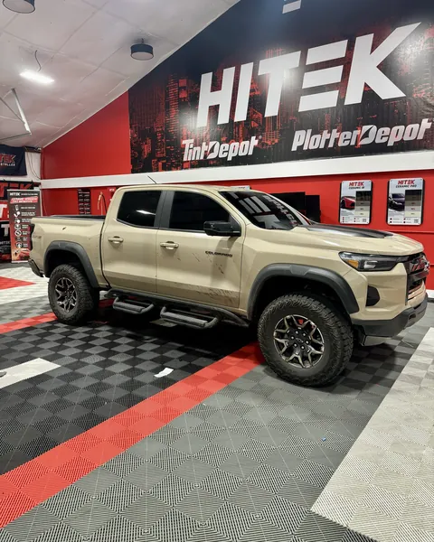 Tan Chevrolet Colorado ZR2 with ceramic window tint