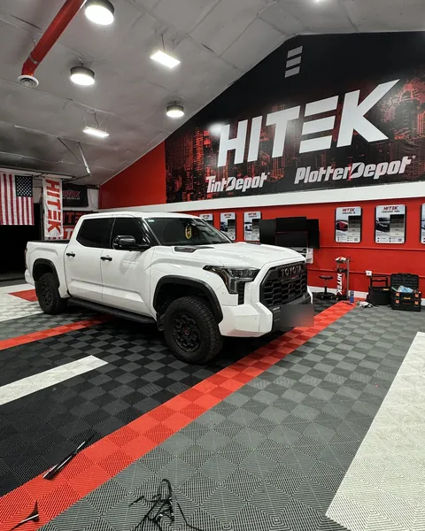 White Toyota Tundra TRD Pro with ceramic window tint